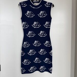 Fiorucci Navy and Silver Mini Sweater Dress